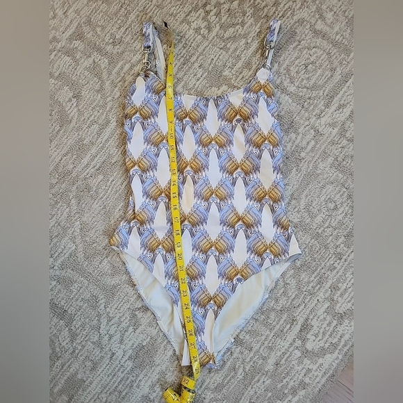 Tory Burch Printed Clip Tank Swimsuit One Piece Sand Deco Crane - Picture 11 of 16